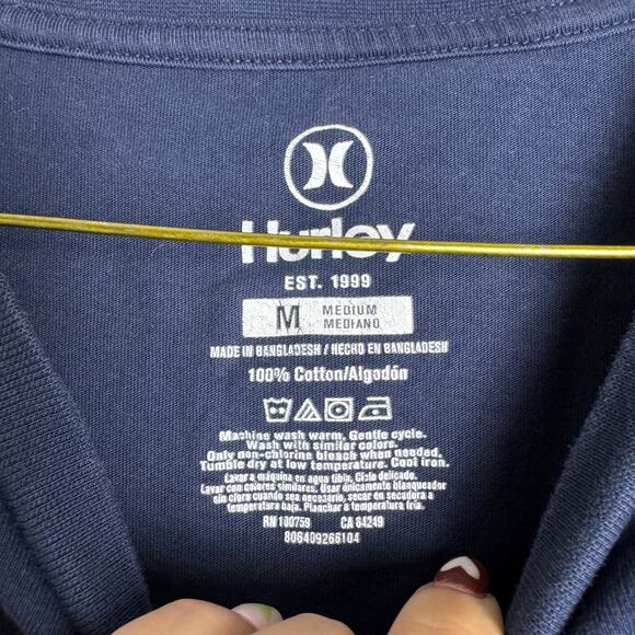 Hurley Navy Blue Graphic Short Sleeve t-shirt Size‎ MEDIUM - Picture 2 of 3